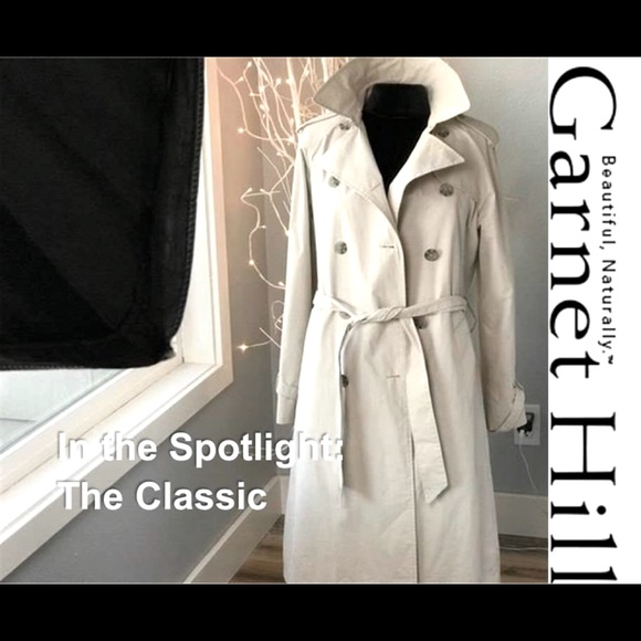 Jackets & Blazers - Garnett Hill Classic Trench Coat, Ecru, size 8